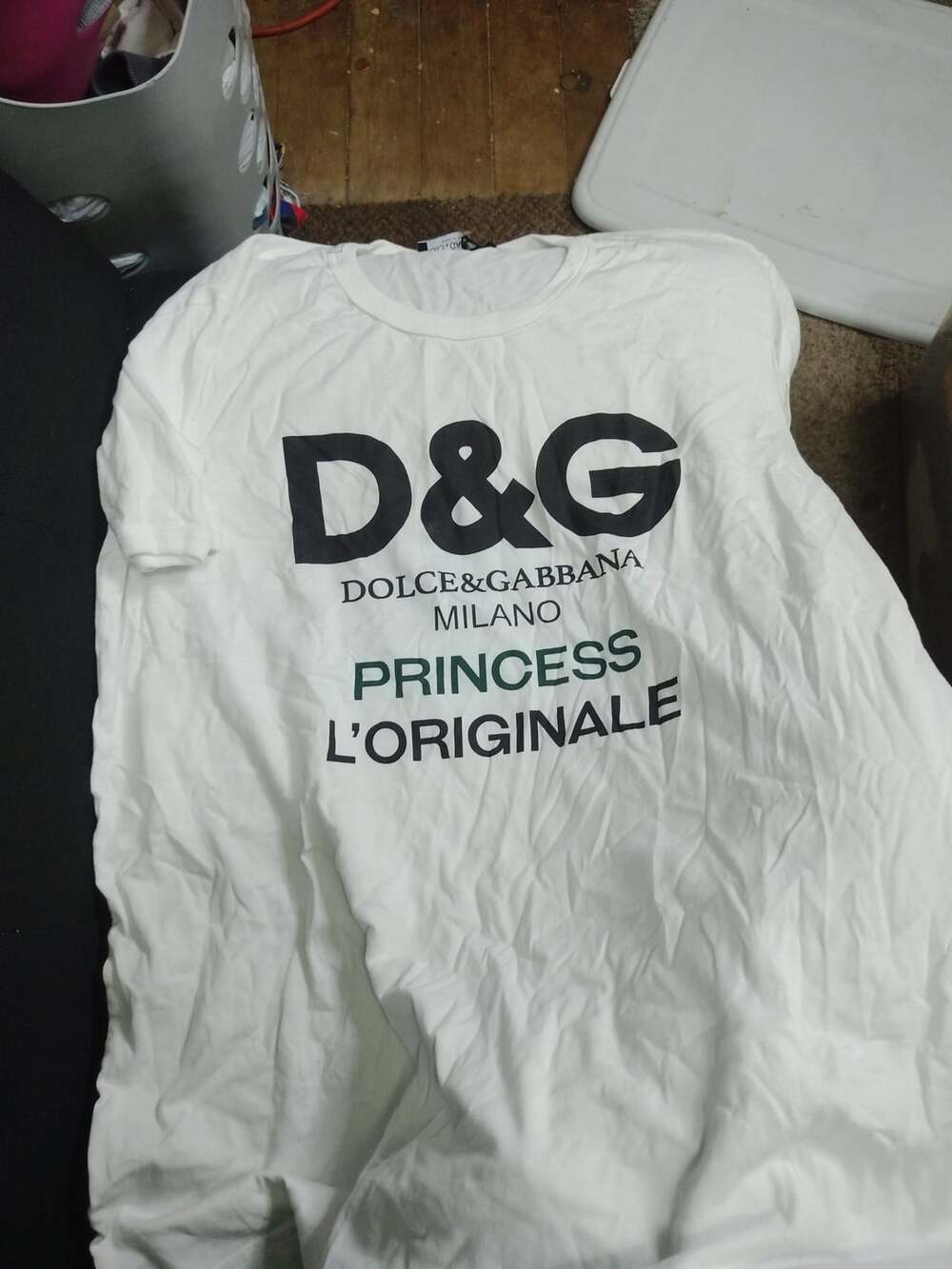Dolce & Gabbana D&G Princess L'Originale White Cotton Graphic T-Shirt Size 44